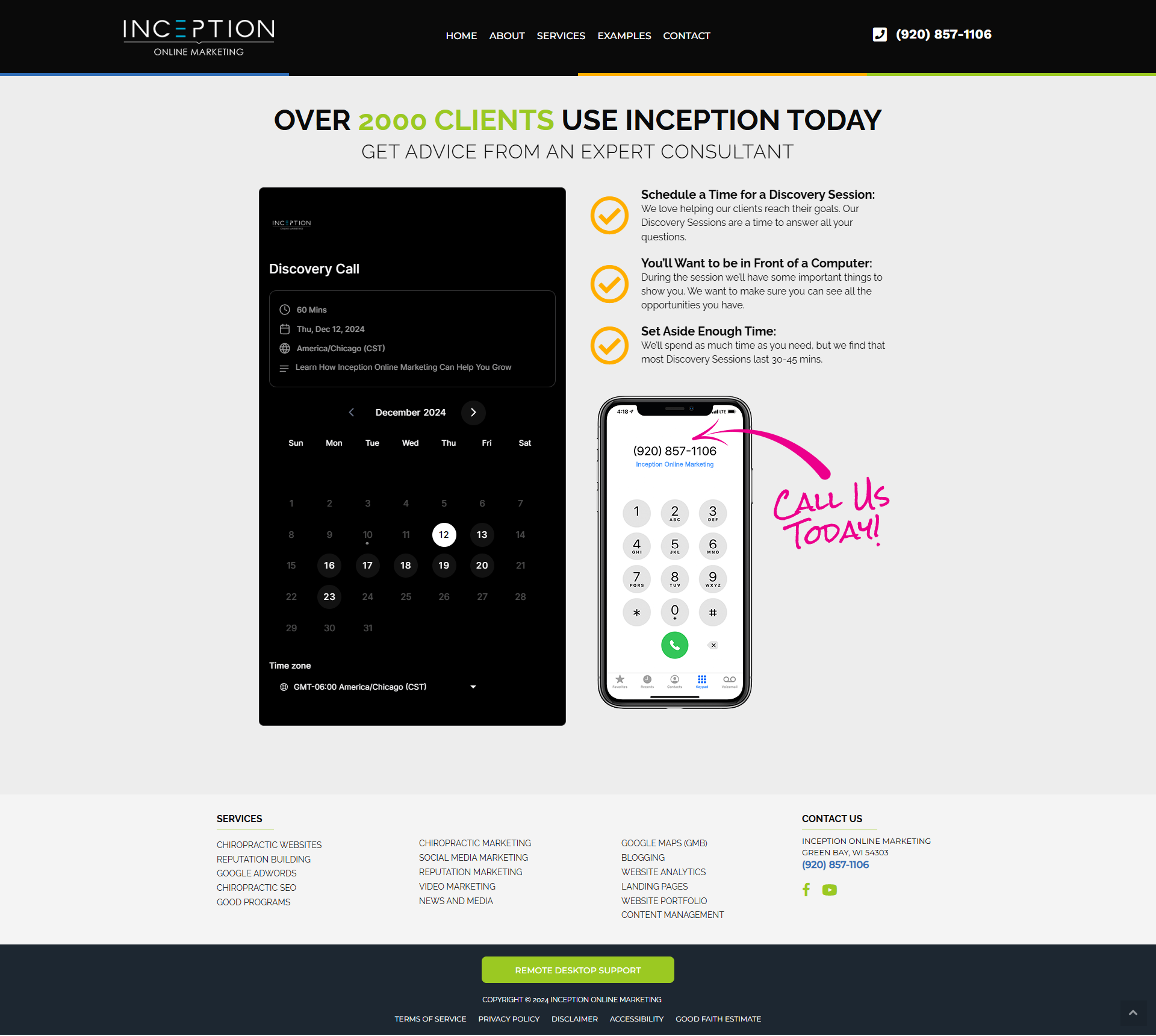 Booking System Page Examples - Website Page